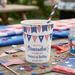 Little Firecracker 4 juli 1e verjaardag Papieren Bekers