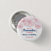 Little Firecracker 4 juli 1e verjaardagsfeestje Ronde Button 3,2 Cm (Voorkant /achterkant)