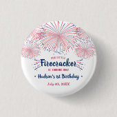 Little Firecracker 4 juli 1e verjaardagsfeestje Ronde Button 3,2 Cm (Voorkant)