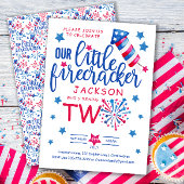 Little Firecracker 4 juli 2 Verjaardagsfeest Kaart