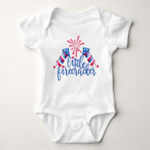 Little Firecracker 4 juli Baby Bodysuit (Voorkant)