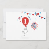 Little Firecracker 4 juli eerste verjaardag Kaart (Achterkant)