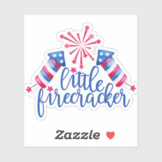 Little Firecracker 4 juli Red White & Blue Sticker (Vel)
