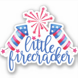 Little Firecracker 4 juli Red White & Blue Sticker