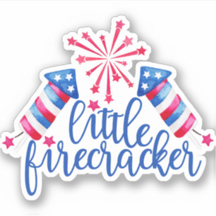 Little Firecracker 4 juli Red White & Blue Sticker
