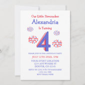 Little Firecracker 4th Birthday Kaart (Voorkant)