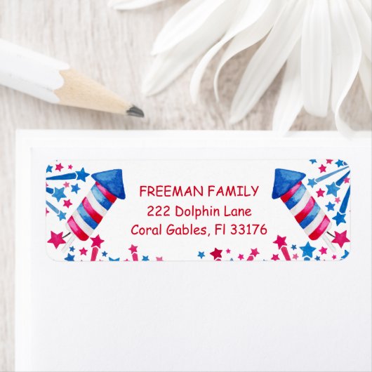 Little Firecracker 4th Birthday Party Favoriet Etiket (Insitu)