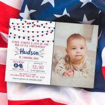 Little Firecracker 4th of Juli Foto 1st Birthday