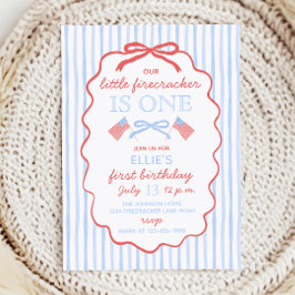 Little Firecracker 4th of July 1st Birthday Kaart