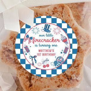 Little Firecracker 4th of July Verjaardag Sticker