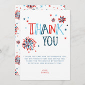 Little Firecracker 4th van juli Dank u kaart (Voorkant / Achterkant)