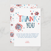 Little Firecracker 4th van juli Dank u kaart (Voorkant / Achterkant)