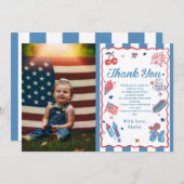 Little Firecracker 4th van juli Verjaardag Bedankkaart (Voorkant / Achterkant)