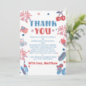 Little Firecracker 4th van juli Verjaardag Bedankkaart (Staand voorkant)