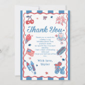 Little Firecracker 4th van juli Verjaardag Bedankkaart (Voorkant)