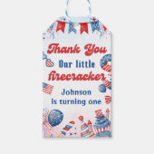 Little Firecracker 4th van juli verjaardagscadeau  Cadeaulabel (Voorkant)
