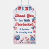 Little Firecracker 4th van juli verjaardagscadeau  Cadeaulabel (Achterkant)