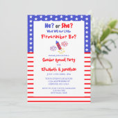 Little Firecracker American Gender onthulling Kaart (Staand voorkant)