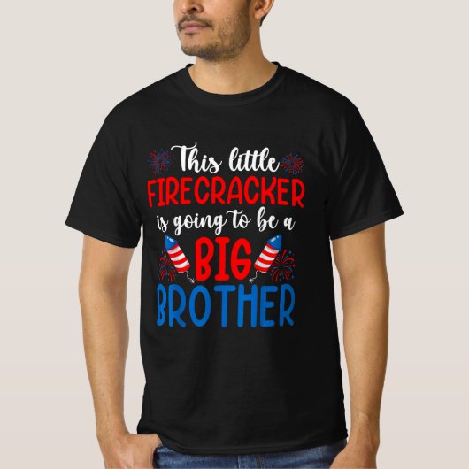 Little Firecracker Big Brother Pregnancy Reveal  T-shirt (Voorkant)