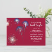 Little Firecracker Birthday Invitation Kaart (Staand voorkant)