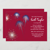 Little Firecracker Birthday Invitation Kaart (Voorkant / Achterkant)