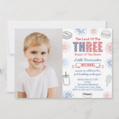 Little Firecracker Cookout 3e verjaardag Kaart (Voorkant)