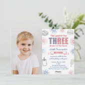 Little Firecracker Cookout 3e verjaardag Kaart (Staand voorkant)