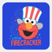 Little Firecracker Elmo Vierkante Sticker (Voorkant)