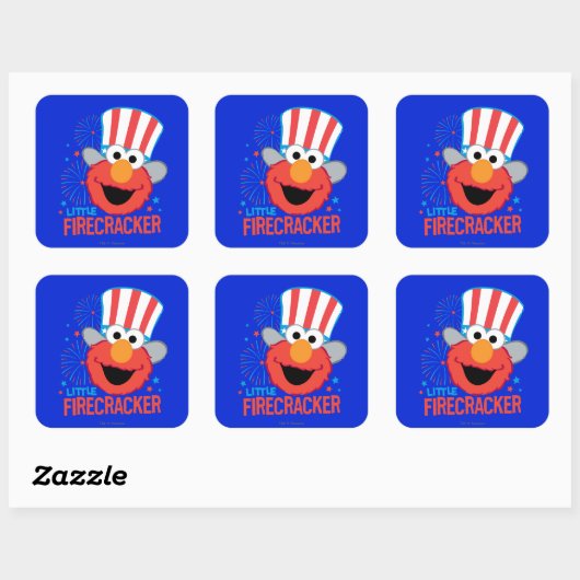 Little Firecracker Elmo Vierkante Sticker (Vel)
