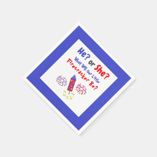 Little Firecracker Gender onthulling Napkins Servet (Hoek)