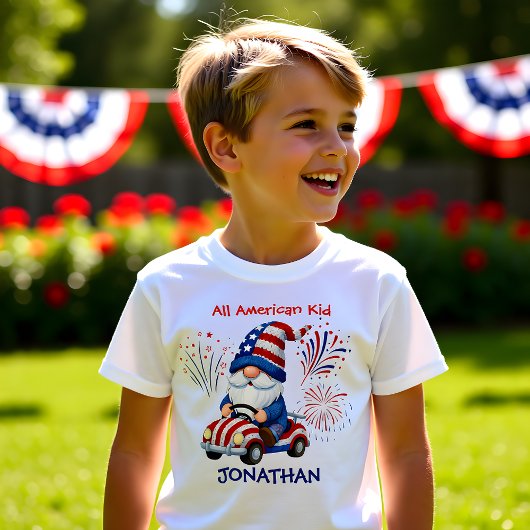 Little Firecracker Gnome Kid  T-shirt