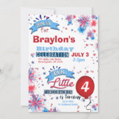 Little Firecracker Juli 4th Birthday Uitnodiging (Voorkant)