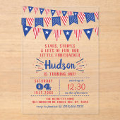 Little Firecracker op 4 juli 1991 Acryl Uitnodigingen (Voorkant)