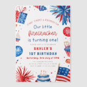 Little Firecracker op 4 juli 1991 Vellum Uitnodigingen (Voorkant)