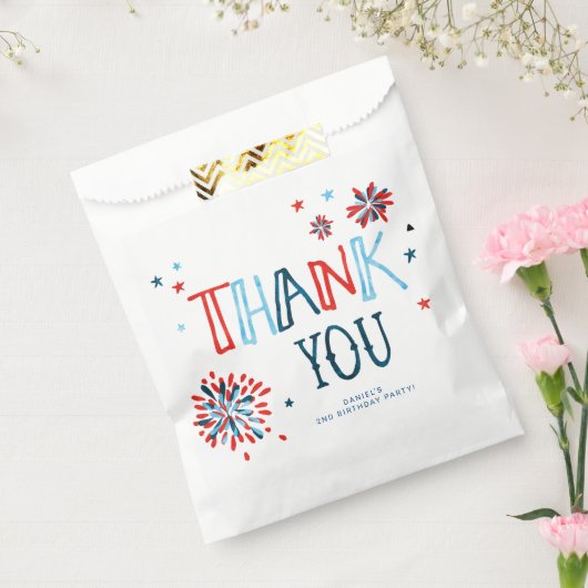 Little Firecracker op 4 juli Birthday Party Bedankzakje (Gezegeld)
