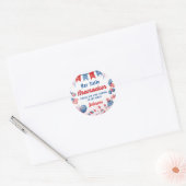 Little Firecracker op 4 juli Birthday Party Ronde Sticker (Envelop)