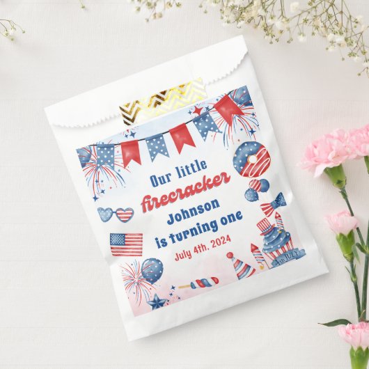 Little Firecracker op 4 juli Summer Birthday Bedankzakje (Gezegeld)