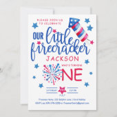 Little Firecracker op 4 juli Summer Birthday Kaart (Voorkant)