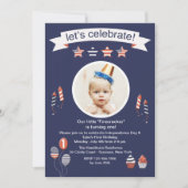 Little Firecracker Photo Invitation Kaart (Voorkant)
