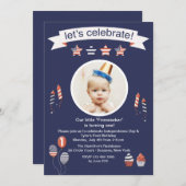 Little Firecracker Photo Invitation Kaart (Voorkant / Achterkant)