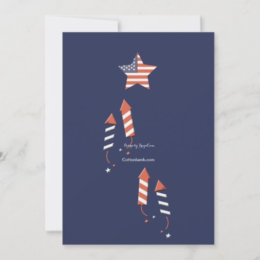 Little Firecracker Photo Invitation Kaart (Achterkant)