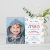 Little Firecracker Red Blue 2e verjaardag Kaart (Staand voorkant)