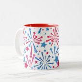 Little Firecracker Rood Wit Blauw 4th July Koffie Tweekleurige Koffiemok (Voorkant links)