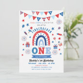 Little Firecracker Rood Wit & Blauw Verjaardag Kaart (Staand voorkant)