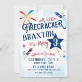 Little Firecracker verjaardagsuitnodiging Kaart (Voorkant)