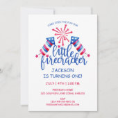 Little Firecracker Waterverf 4 juli Verjaardag Kaart (Voorkant)