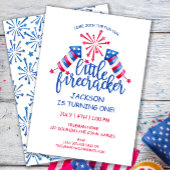 Little Firecracker Waterverf 4 juli Verjaardag Kaart