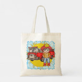 Little Firefighter aangepaste name canvas tas (Achterkant)