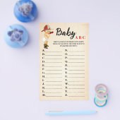 Little Firefighter Baby ABC Baby shower Game Kaart (Enkel)