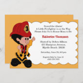 Little Firefighter Baby shower Invitation Kaart (Voorkant / Achterkant)
